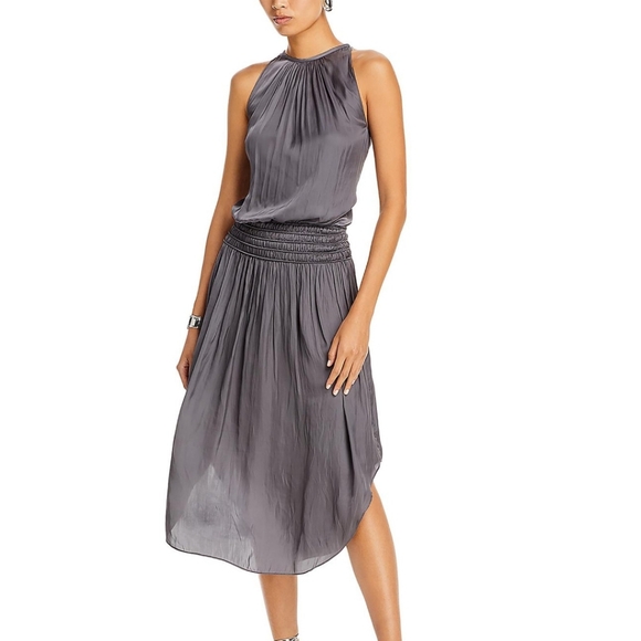 Ramy Brook Audrey Silky Grey Dress Size M - Picture 9 of 9